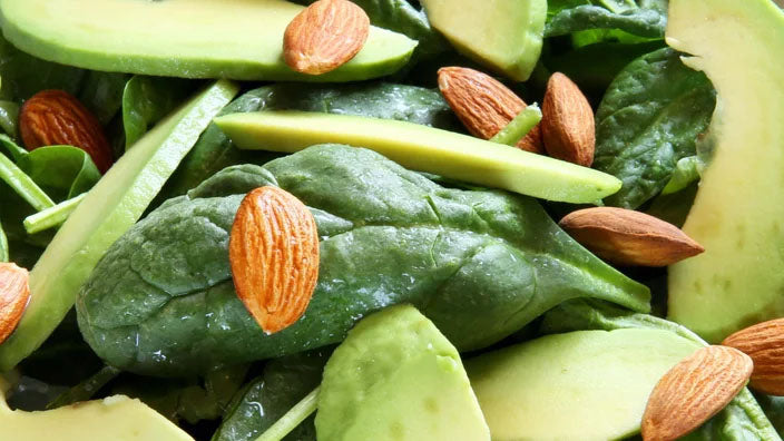 An image of an avocado and almond salad 